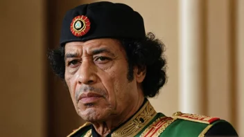 Et bilde av Muammar Gaddafi, den tidligere lederen av Libya.