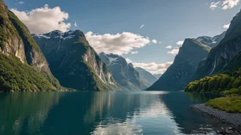 En vakker Eidfjord i Vest-Norge, kjent for sine unike egenskaper og åndeløse landskap.