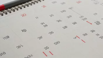 Et bilde som viser en kalender eller en tidsplan med markerte intervaller, som representerer ideen om et tidsspenn.