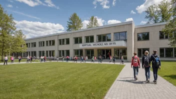 En spesialskolebygning med en skilt som leser 'Spesialskole' på norsk.