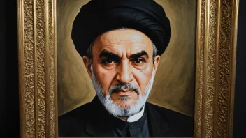 Et portrett av Ayatollah Ruhollah Khomeini