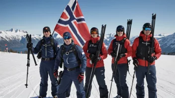 En gruppe norske skiskyttere som representerer Norges Skiskytterforbund.