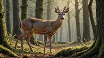 Et rådyr i en naturlig omgivelse, med et subtilt uttrykk av frykt eller angst.