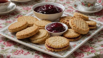 En deilig tallerken med biskuiter, perfekt for dessert eller en snack.