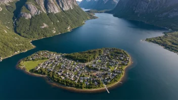 Åndalsnes, en naturskjønn by i vest-Norge, omgitt av fjorder og fjell.