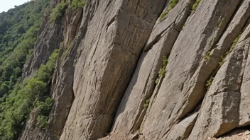 En stor stein eller fjellblokk som har løsnet fra en bratt fjellside og nå sitter fastklemt i en smal ravine eller kløft.