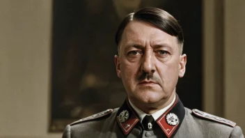 Et sort-hvitt bilde av Adolf Hitler i en nazistuniform og med et alvorlig uttrykk