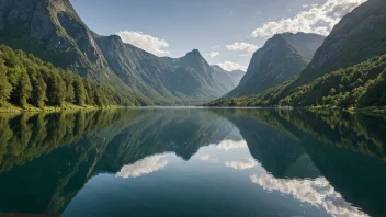 Et pittoreskt bilde av Ulvsjøen i Norge, som viser dens naturskjønnhet og biologiske mangfold