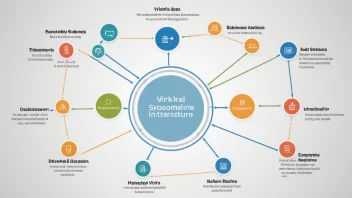 En illustrasjon av en virksomhet med interne prosesser og systemer, som viser konseptet virksomhetsinterne.