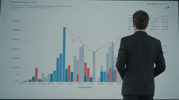 En person som ser på en graf som viser en økende trend, symboliserer en lovende mulighet.