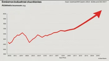 En graf som viser veksten i utslipp fra industriell aktivitet.