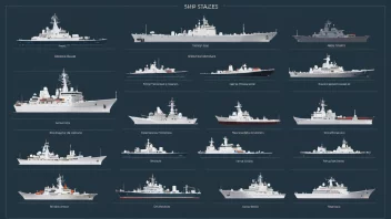 Et bilde som viser ulike skipstørrelser og -typer, med fokus på navigasjon og maritime operasjoner.