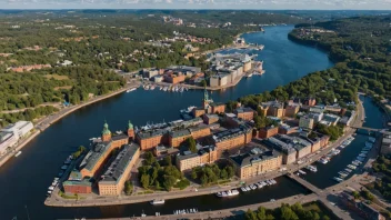 Flyfoto av Sundsvall, Sverige