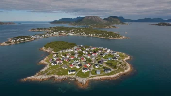 Et naturskjønt bilde av Kjerringøy, som viser dens vakre landskap og historiske bygninger.