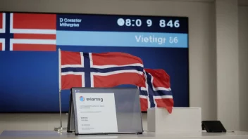 Avstemningsresultat på en skjerm med norsk flagg