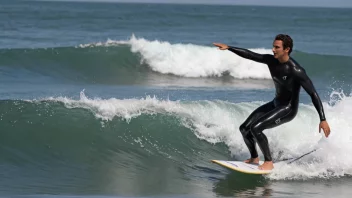 En person som surfer på en bølge mens de også er koblet til Internett.