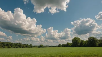 Et fredelig landskap med en mild bris på en sommerdag.