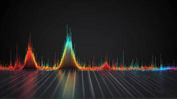 En visuell representasjon av lydbølger med varierende frekvenser og amplituder, som illustrerer begrepet klangmulighet.