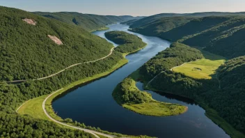 Et naturskjønt bilde av Haldenvassdraget, som viser dets naturlige skjønnhet og rekreasjonsmuligheter.