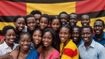 En gruppe mennesker fra Uganda, som representerer kulturen og identiteten til landet