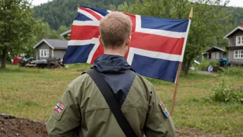 En person i siviltjenesteuniform, som utfører samfunnsarbeid i Norge.