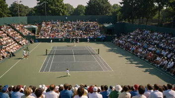 Et tennismesterskap med spillere som konkurrerer på en tennisbane.