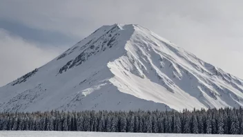 Et snødekket fjell med et tykt lag av samlet snø.