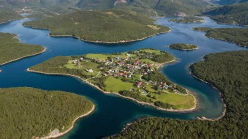 Flyfoto av Sottenes, en kommune i Vestland fylke