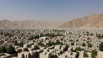 Et panoramabilde av Kabul by med dens historiske bygninger og kulturelle landemerker