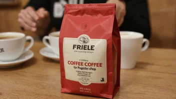 En Friele kaffepakke eller en Friele kaffebutikk i Norge