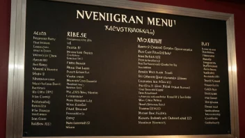 En restaurantmenytavle med en kveldsmeny