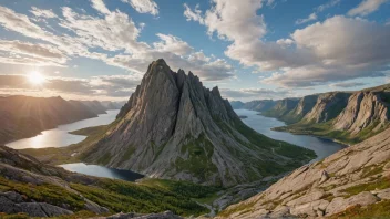 Et idyllisk landskap i Norge med en unik stein formasjon eller et merkverdig geografisk kjennetegn