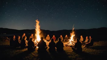 En koselig bålferd i det norske landskapet.