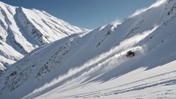 Et bilde av en snøras som sklir nedover en fjellskråning.