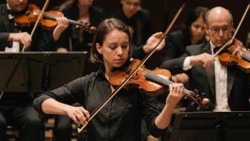 En musiker som spiller bratsj i et orkester