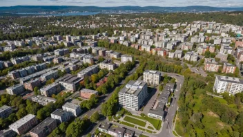 Flyfoto av Nydalen i Oslo.