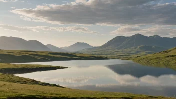 En åndeløs utsikt over Ikornnes, som viser dets naturlige skjønnhet med frodig grønnskap og en fredelig atmosfære.