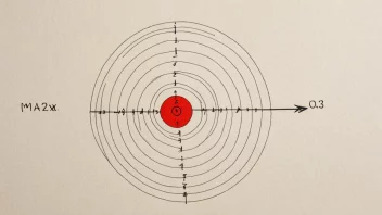 En illustrasjon av en matematisk funksjon med et mål eller en målsetting i bakgrunnen, som representerer konseptet målfunksjon.