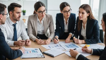 En gruppe mennesker som diskuterer og planlegger en lønnsjusteringsstrategi