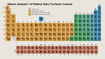 Et bilde av periodesystemet med Curium fremhevet.