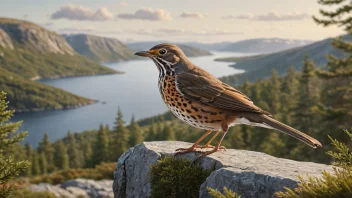 Et bilde av en trost i dens naturlige habitat.