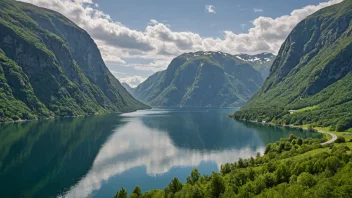 Et pittoreskt bilde av Stongfjorden i Vestland.