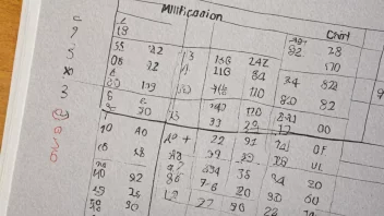 Et bilde av en multiplikasjonstabell med tall og en fremhevet multiplikasjonsfaktor.