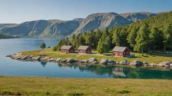 Et fredelig landskap av Gjerøya øya i Norge.