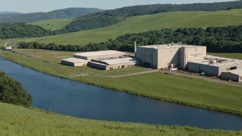 En mineralvannfabrikk i et vakkert landskap