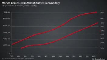 En graf som viser markedsstørrelse i ulike land, med en rød linje som indikerer markedsstørrelsen i Norge.