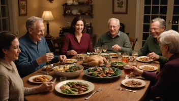 En familie som nyter en tradisjonell middag sammen, og viser hvor viktig familietradisjoner er.