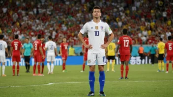 En fotballspiller som representerer sitt land i en landslagsdrakt.