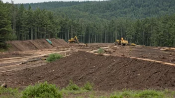 Trær som felles i en skog, med et åpent område i bakgrunnen