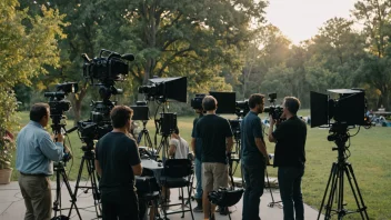 Et filmteam som jobber sammen for å fange en scene.